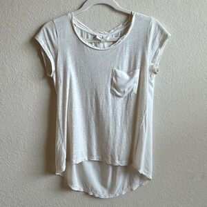 Lou & Grey Cream Mix Material Short Sleeve Shirt Size XS